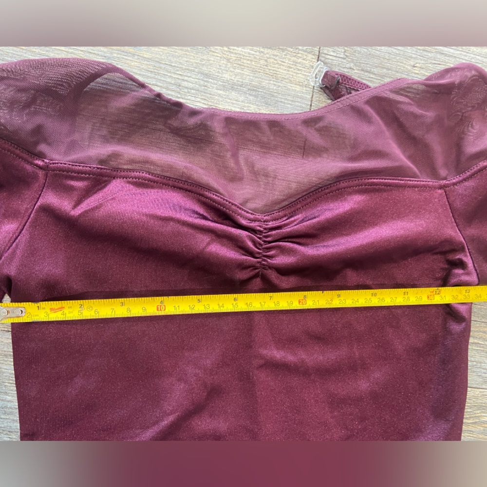 Weissman 14663 Dance Costume A Million Dreams Burgundy Ballet W/ Hair Piece XLC - Picture 10 of 11